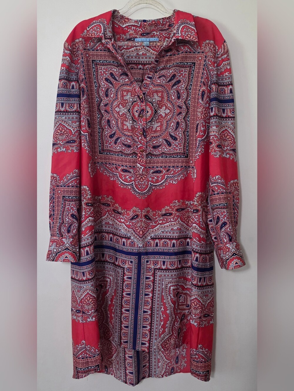 ANTONIO MELANI Red Paisley Midi Dress